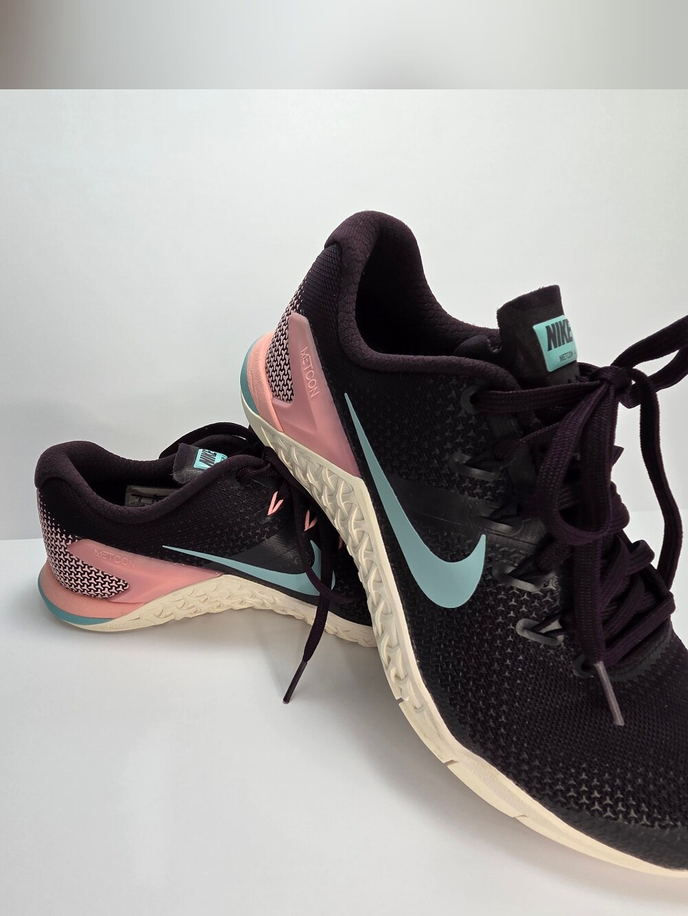 Nike Women’s Black & Pink Training Shoes with Aqua Swoosh